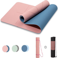 Portable Home Gym Yoga Alignment Anti-Slip Exercise Mat - Pink
