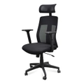 Benson Mesh Fabric Office Chair With Head Rest - Black