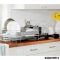 High Quality Sabatier Expandable X-Large Stainless Steel Heavy Duty Dish Rack With Stemware Rack