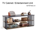 Modern 3-Tier TV Cabinet Entertainment Unit Stand Accommodates up to 55" TV, Sturdy Metal Fram