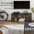 Wood and Metal TV Cabinet Entertainment Unit Stand - 120cm, Accommodates up to 55" TV