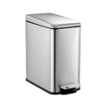 Small Garbage Can Rubbish Pedal Bin Recycling Trash Waste Stainless Steel Rectangular Trashcan Soft Closing Kitchen House Indoor 10L