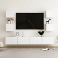 6 Piece TV Cabinet Set White Engineered WoodvidaXL