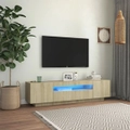 TV Cabinet with LED Lights Sonoma Oak 160x35x40 cm vidaXL