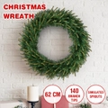 Costway 62cm Christmas Wreath w/Stimulated Sprouts Xmas Decor Door Ornament Hanging Decoration Green