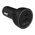 EFM 60W Dual Type-C Port Car Charger/Adapter w/ PD/PPS For Apple/Android Black