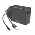 Cygnett PowerPlus 12W Wall Charger + 1.5M Lightning to USB-A Cable (MFi-Certified) - Black