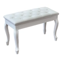 Maestro Piano Keyboard Bench White with music compartment