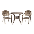 Livsip 3 Piece Outdoor Dining Chairs Bistro Set Cast Aluminium Patio Furniture