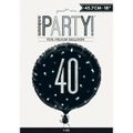 Black 40th - Foil Balloon