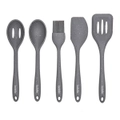 5pc Ladelle Craft Grey Speckled Silicone Kitchenware Cooking/Serving Utensil Set