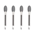4pc Ladelle Craft Grey Speckled Kitchenware Silicone Tongs Cooking Utensil