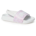 Mambo Kids Wavy Ankle Strap Print Slides - Pink & White