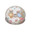 Owls Fine Bone China Gold Rim - Two Dessert Plates