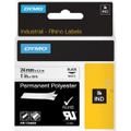 Dymo 1734523 Rhino Industrial Tape Permanent Polyester 24mm Black On White