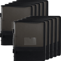 Marbig Zipper Binder Folder With Storage 2D Ring Binder 25mm A4 Grey 10 Pack