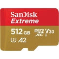 SanDisk Extreme MicroSDXC 512GB Up to 160MB/s read, 90MB/s Write,C10, U3, V30, A2. Perfect for 4G smartphones, tablets, and cameras, Drones [SDSQXAV-512G-GN6MN]