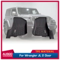 5D TPE Door Sill Covered Car Floor Mats for Jeep Wrangler JL Series 2Door 2018-Onwards Front 2PCS