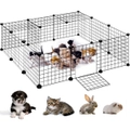 16 Panel Pet Playpen Foldable Small Animal Cage with Door Metal Pet Fence Indoor/Outdoor for Puppy, Rabbit, Kitten