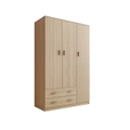 Oak Wardrobe Cabinet Wood Bedroom Clothes Storage Organiser Cupboard 3 Doors 2 Drawers