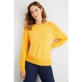 Emerge - Womens Jumper - Regular Winter Sweater - Yellow Pullover - Merino Wool - Knitwear - Long Sleeve - Honey Gold - Crew Neck - Casual Work Wear