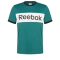 Reebok - Mens Winter Tops - Green Tshirt / Tee - Cotton - Graphic - Smart Casual - Teal - Short Sleeve - Crew Neck - Long - Office Fashion - Work Wear