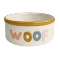 Urban 18cm Perfect Pets Woof Ceramic Dog Puppy Bowl Feeding/Drinking Dish White