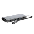 Belkin USB-C Multimedia Hub - Silver (F4U092btSGY),1xSD,1x4K HDMI,1xGigabit Ethernet,1xUSB-A,1xUSB-C,5Gbps transfer speeds,Charging Support 60W PD