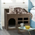 Indoor Ins Style Wooden Small Pet Dog Cat Kennel House Bed Mattress Night Table
