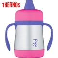 Thermos Foogo 210ml Stainless Steel Vacuum Insulated Soft Spout Sippy Cup with Handles Pink