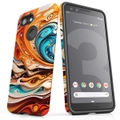 For Google Pixel 3 Tough Protective Cover, Swirling Gold
