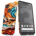 For Google Pixel 3 XL Tough Protective Cover, Swirling Gold