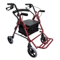 Super Compact Folding Rollator, Aluminium Walking Frame with Hand Brakes, Arm rests, under seat bag and Footrest