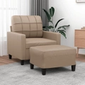 Sofa Chair with Footstool Single Sofa Lounge Sofa Armchair Faux Leather vidaXL