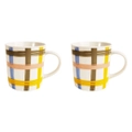2x Urban Maldon Check 470ml Ceramic Mug Hot Coffee/Tea Drinkware Cup w/ Handle