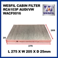 WESFIL CABIN FILTER RCA103P WACF0016 FOR AUDI / VW