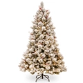9ft Christmas Tree with LED Lights Flocked Aspen 274cm - Big Christmas