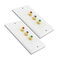 Component RGB Video RCA In-Wall Wallplate Wall Plate over Cat5 Extender Kit