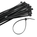 100pcs Cable Ties Zip Ties Black 4.8mm X 200mm Strong Nylon UV Stabilised