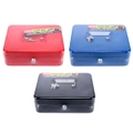 Ozoffer Secure Safe 25cm Handy Hardware® Metal Money Box Blue 8 Slots Lock Storage