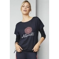 IsoBar Active - Womens Winter Tops - Orange Tshirt / Tee - Graphic - Clothes - Fitted - 3/4 Sleeve - Crew Neck - Regular - Office Fashion - Work Wear
