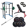 Commercial Power Cage & Bumper Plate Home Gym [Package 2]