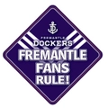 Fremantle Dockers AFL Team Supporters Car Sign * Fremantle Fans Rule!
