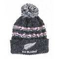New Zealand All Blacks Pink Childs Stripe Cable Knit Pom Pom Beanie