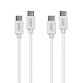 2x 3sixT Male USB-C to Type-C 1m Data Sync Cable Cord V2.0 For Smartphones White