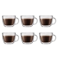 Bodum Bistro Double Wall 450ml Cafe Latte Cup 6 Piece Set