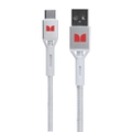 Monster Braided 1.2M USB-C to USB-A Phone Charging/Sync Power/Data Cable White