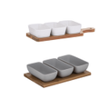 Davis & Waddell 6Pcs Rectangular Serving Bowl with Tray and Paddle Board Set