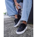 Just A Dream Croc Leather Sneaker - Black