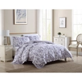 Laura Ashley Queen Bed Delila 250TC Cotton Quilt Cover Set/2x Pillowcases Plum